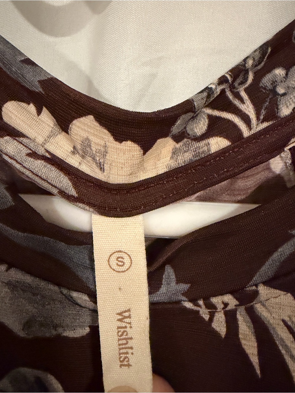 Wishlist Brown Floral Halter Midi Dress with Cream and Blue Accents - Picture 2 of 3